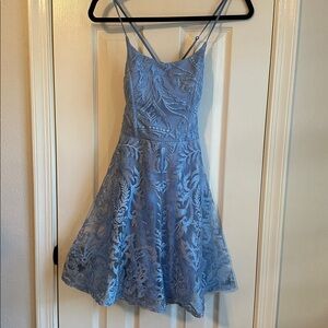 Speechless Girls Periwinkle Blue Party Lace-Up Short Mini Dress Juniors SZ 9